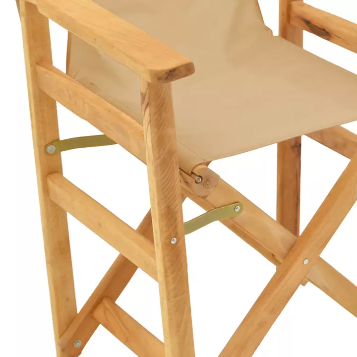 Kompa pakoworld director's chair, solid beech wood, natural - Nexus beige fabric