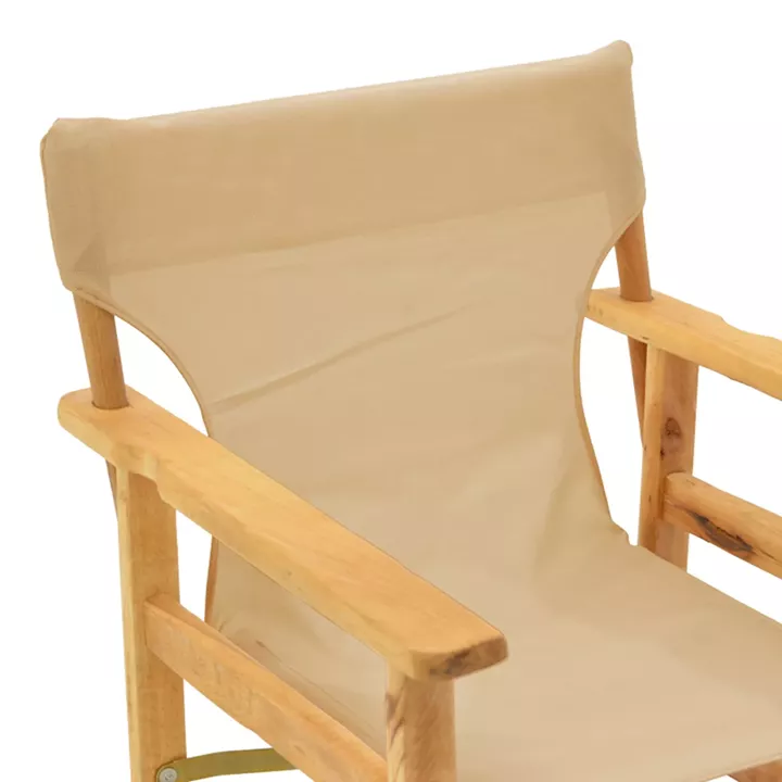 Kompa pakoworld director's chair, solid beech wood, natural - Nexus beige fabric