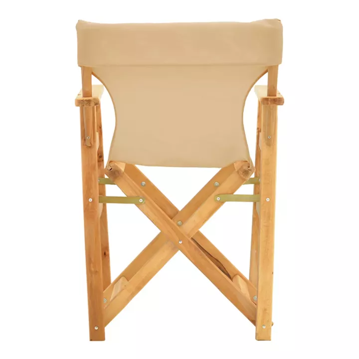 Kompa pakoworld director's chair, solid beech wood, natural - Nexus beige fabric