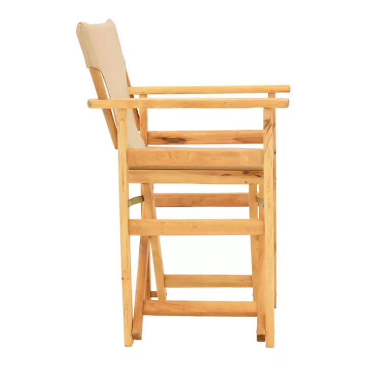 Kompa pakoworld director's chair, solid beech wood, natural - Nexus beige fabric