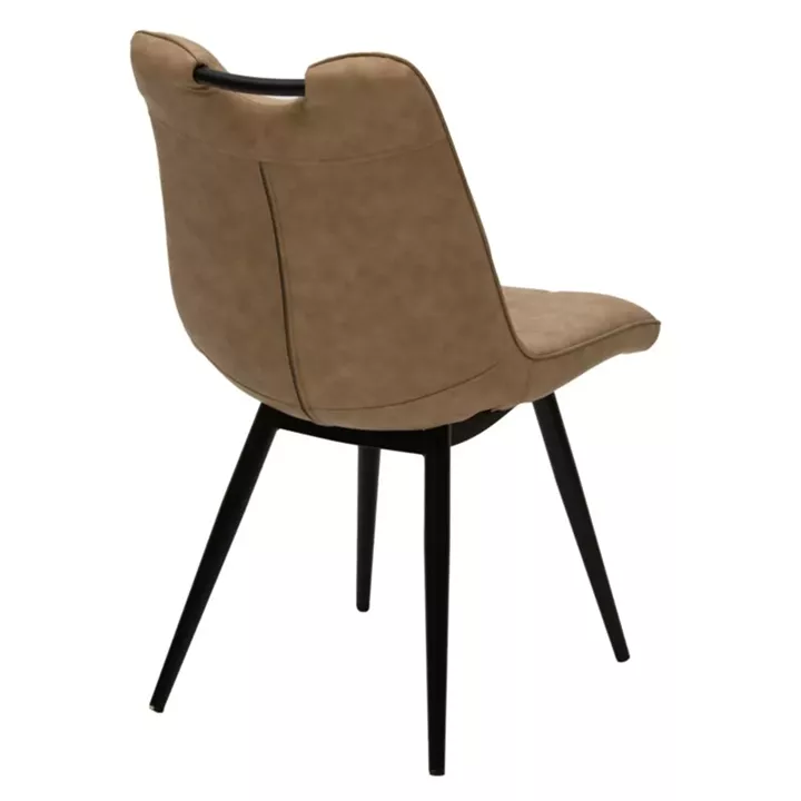 Chair Nely pakoworld PU beige antique-black leg