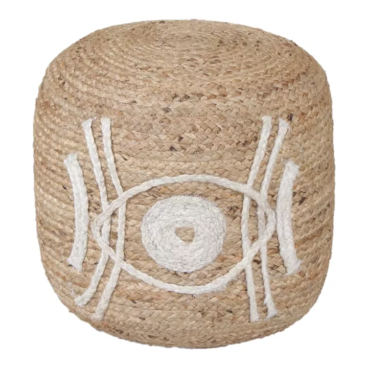 Bono Inart jute pouf stool in natural shade F40x45cm